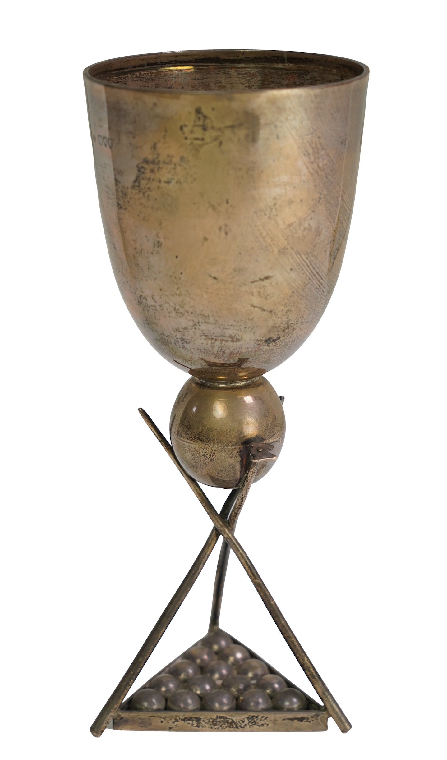 A late Victorian silver snooker related presentation trophy cup, by Charles Boyton II